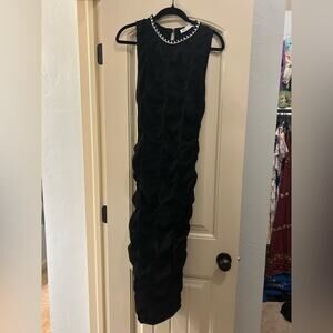 NWT Zara Black Ruched Maxi Dress